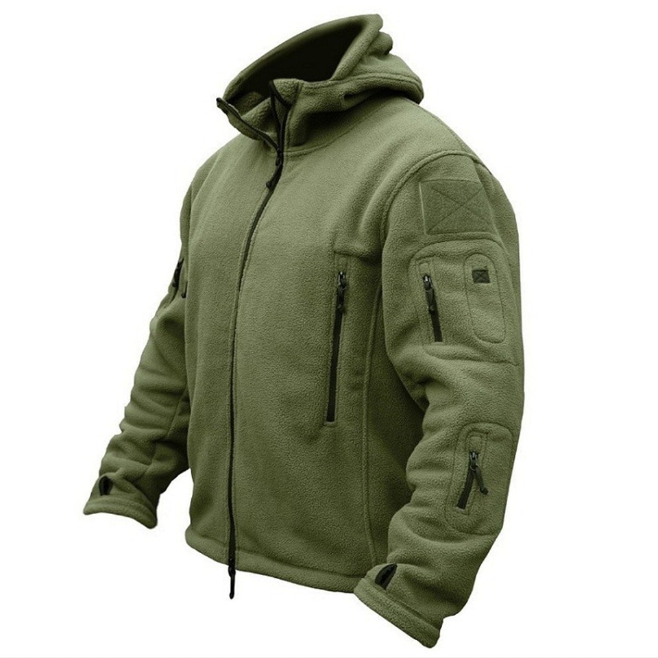 남자 미국 군사 겨울 열 양털 전술 재킷, 야외 스포츠 후드 코트 군사 소프트 쉘 하이킹 야외 육군 재킷